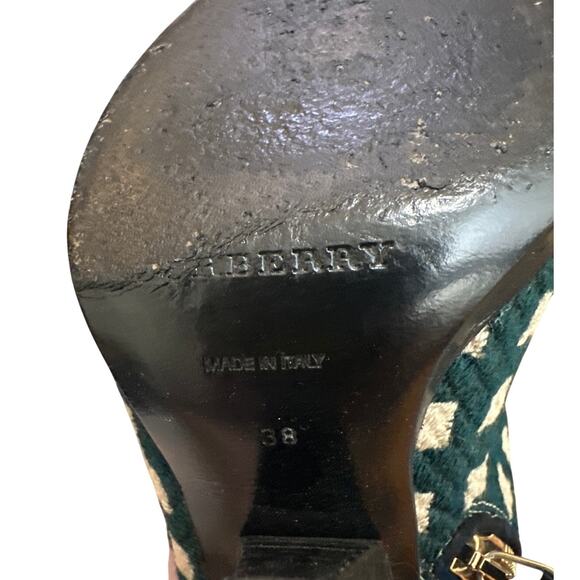 Burberry Prorsum Virginia peep toe tapestry ankle boots size 8 - Picture 8 of 8